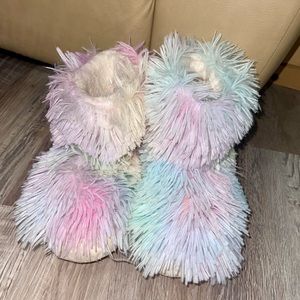 Justice Fur House Slippers/Boots - XS - size 12-1